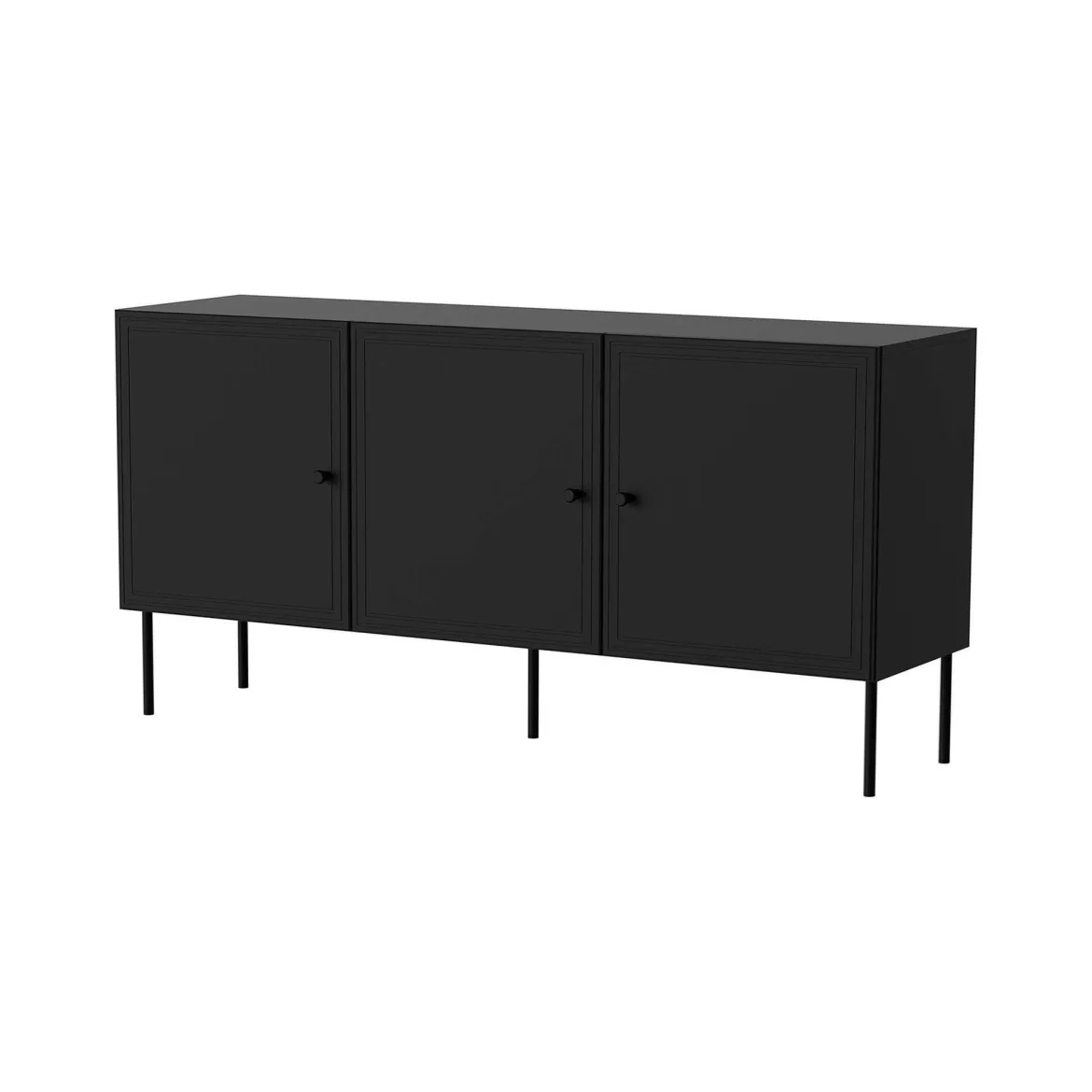 Credenza nera 151x40x75h cm 3 ante - Vigasio
