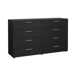 Credenza nera 140x40x81h cm 8 cassetti - Phethai