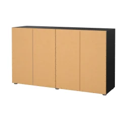 Credenza nera 140x40x81h cm 8 cassetti - Urduja
