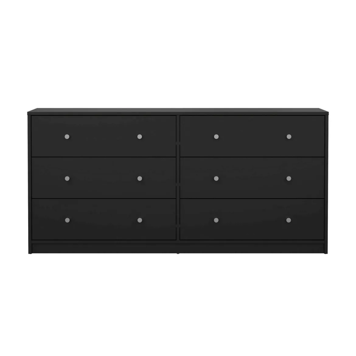 Credenza nera 143x30x68h cm 6 cassetti - Rick