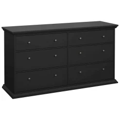 Credenza nera 163x51x88h cm 6 cassetti - Hibaru