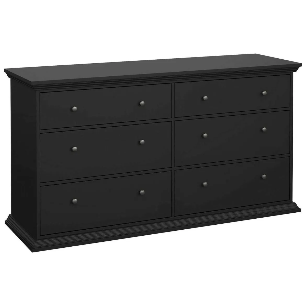 Credenza nera 163x51x88h cm 6 cassetti - Hibaru