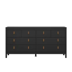 Credenza nera 163x51x88h cm 6 cassetti - Hibaru