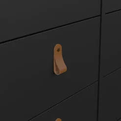 Credenza nera 163x51x88h cm 6 cassetti - Hibaru