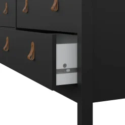 Credenza nera 163x51x88h cm 6 cassetti - Hibaru