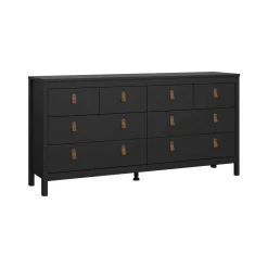 Credenza nera 163x51x88h cm 6 cassetti - Hibaru