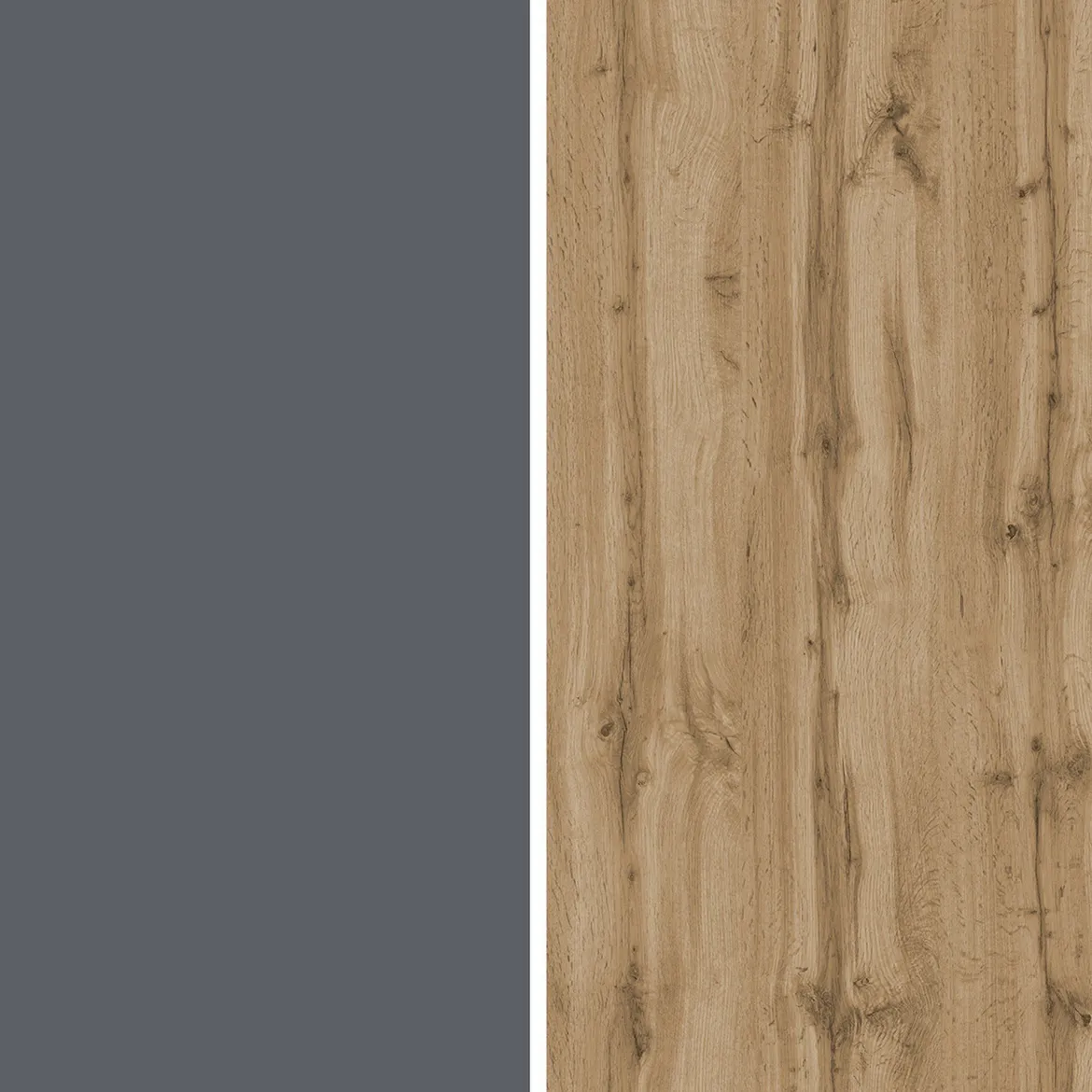 Credenza Nero Antracite Marrone Rovere 7 Ripiani Apertura Battente 200x35x70h cm, 5 Ante Made in Italy - Cordele