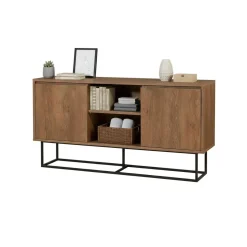 Credenza noce e nera 140x36x72h cm 3 ante - Levante