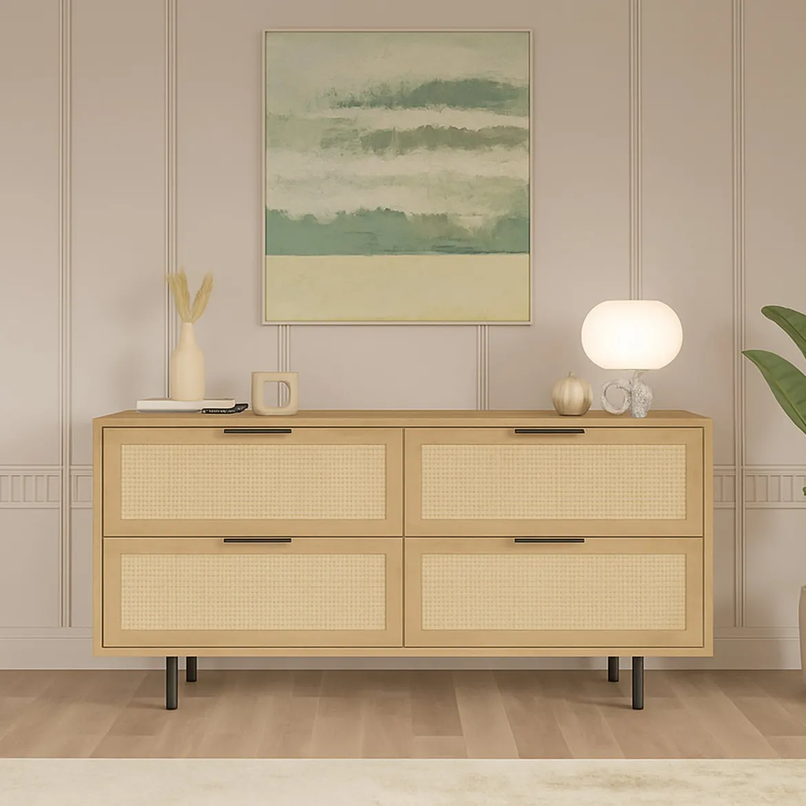 Credenza noce e quercia 160x44x74h cm 2 ante - Anterivo