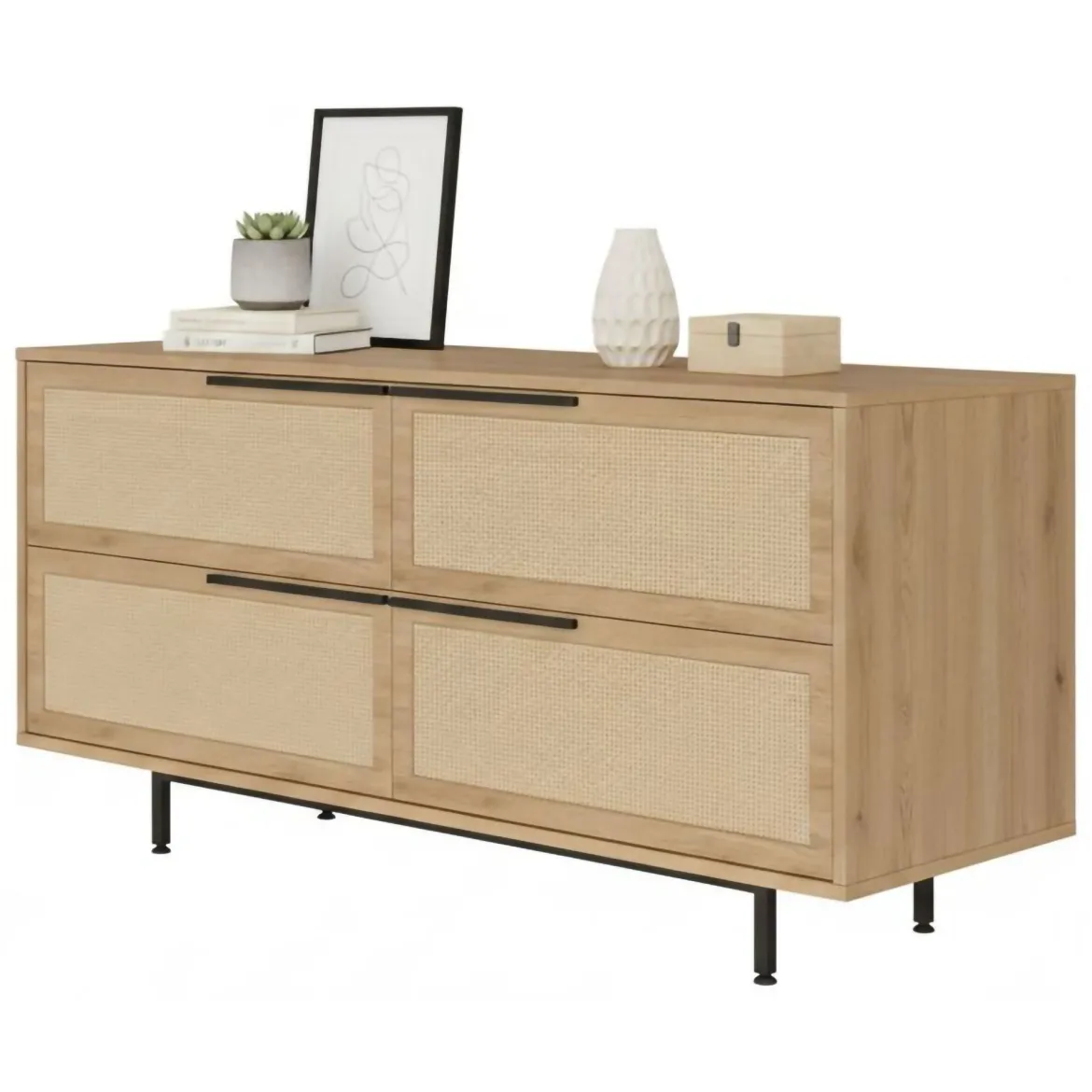 Credenza noce e quercia 160x44x74h cm 2 ante - Anterivo