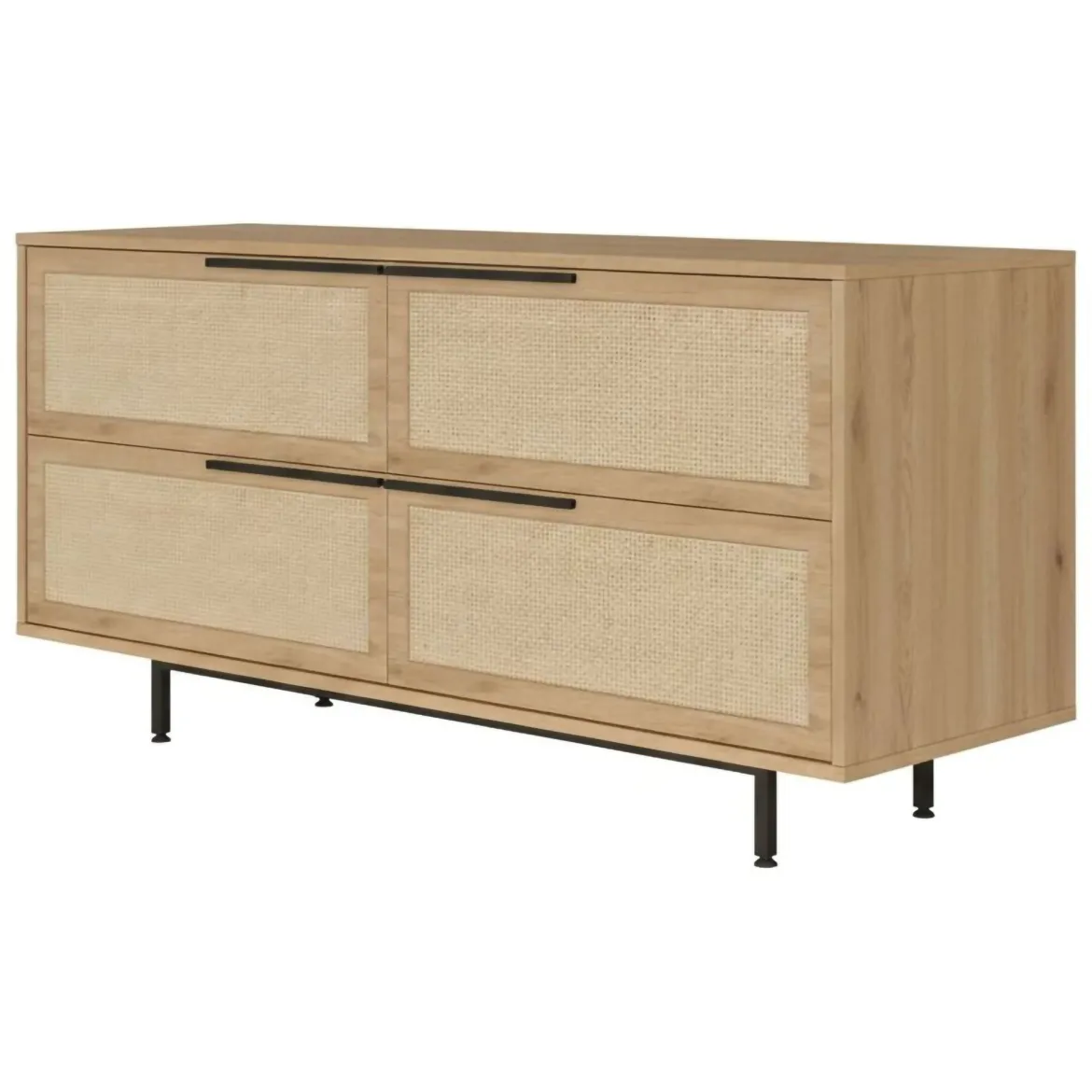 Credenza noce e quercia 160x44x74h cm 2 ante - Anterivo