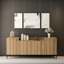 Credenza noce 160x42x75h cm 4 ante - Picea
