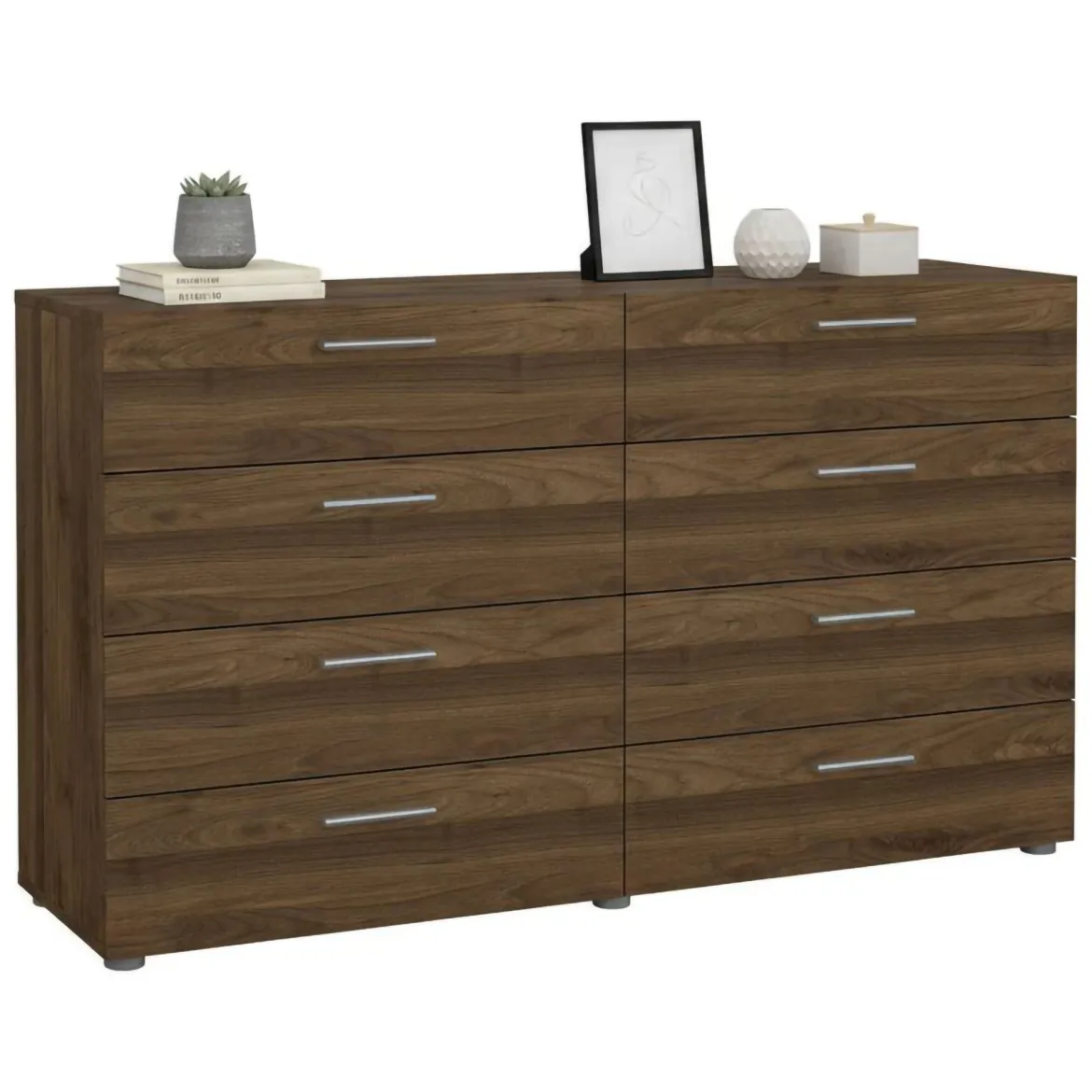 Credenza noce 140x40x81h cm 8 cassetti - Phethai