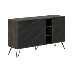 Credenza ossido e nera marmo 142x35x83h cm 3 ante - Alin