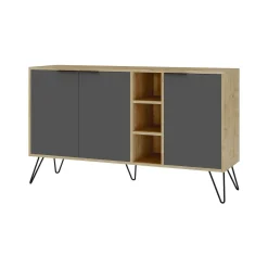 Credenza quercia e antracite 160x40x71h cm 4 ante - Bratislava