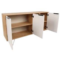 Credenza quercia e bianca 150x35x82h cm 2 ante - Margravi