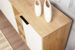 Credenza quercia e bianca 150x35x82h cm 2 ante - Margravi