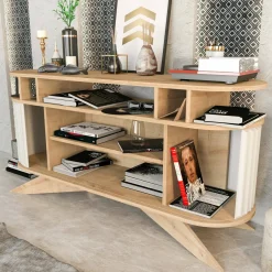 Credenza quercia e bianca 180x44x75h cm 3 ante - Aziz