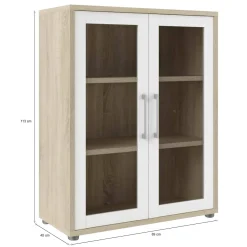 Credenza quercia e bianca 89x40x113h cm 2 ante - Warszawa