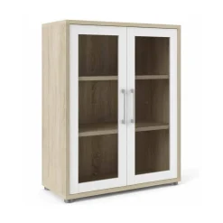 Credenza quercia e bianca 89x40x113h cm 2 ante - Warszawa
