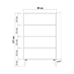 Credenza quercia e multicolore 95x36x111h cm 4 ante - Agyemang