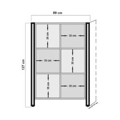 Credenza quercia e nera 89x35x127h cm 3 ante - Telesilla