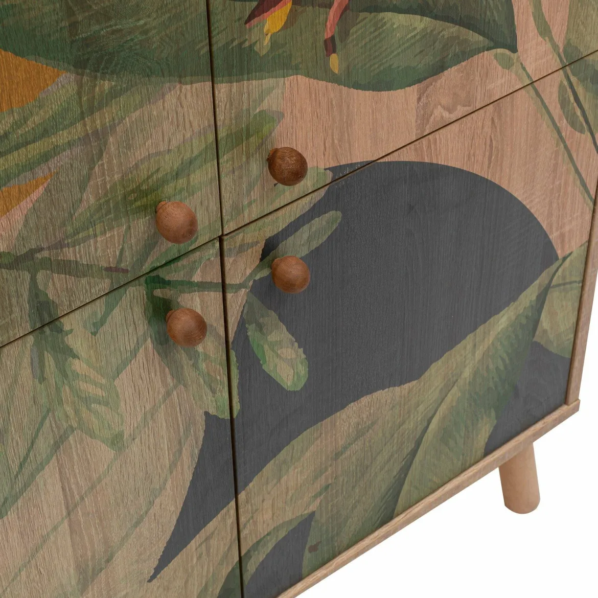 Credenza quercia e verde 95x36x111h cm 4 ante - Agyemang