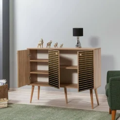 Credenza quercia 120x36x90h cm 3 ante - Arzumia