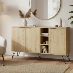 Credenza quercia 142x35x83h cm 3 ante - Alin