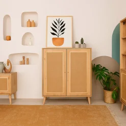 Credenza quercia 90x40x110h cm 2 ante - Albiano