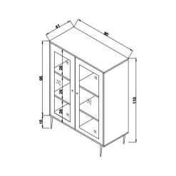 Credenza quercia 90x40x110h cm 2 ante - Albiano