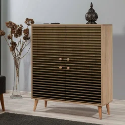 Credenza quercia 95x36x111h cm 4 ante - Agyemang