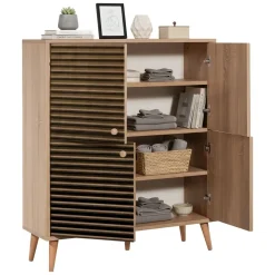 Credenza quercia 95x36x111h cm 4 ante - Agyemang