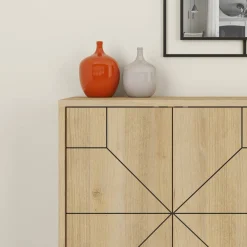 Credenza quercia 123x35x62h cm 4 ante - Earl
