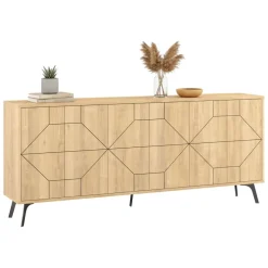Credenza quercia 184x35x77h cm 4 ante - Earl