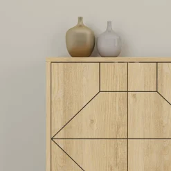 Credenza quercia 184x35x77h cm 4 ante - Earl