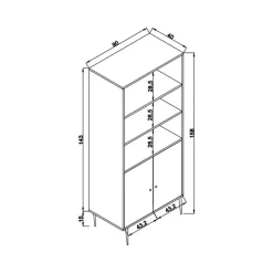 Credenza quercia 90x40x110h cm 2 ante - Skopje