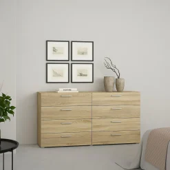Credenza quercia 140x40x81h cm 8 cassetti - Phethai