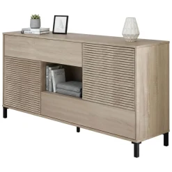 Credenza rovere cannettato 151x41x80h cm 2 ante e 2 cassetti - Abib