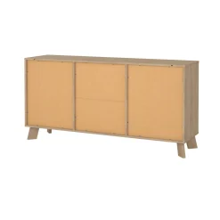Credenza rovere e bianca 147x39x73h cm 2 ante e 3 cassetti - Pepito