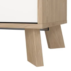 Credenza rovere e bianca 147x39x73h cm 2 ante e 3 cassetti - Pepito