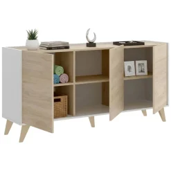 Credenza rovere e bianca 155x43x75h cm 3 ante - Afrodite