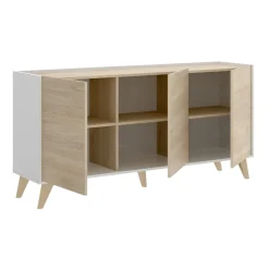 Credenza rovere e bianca 155x43x75h cm 3 ante - Afrodite