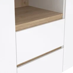 Credenza rovere e bianco lucida 148x48x83h cm 2 ante e 2 cassetti - Alalngar