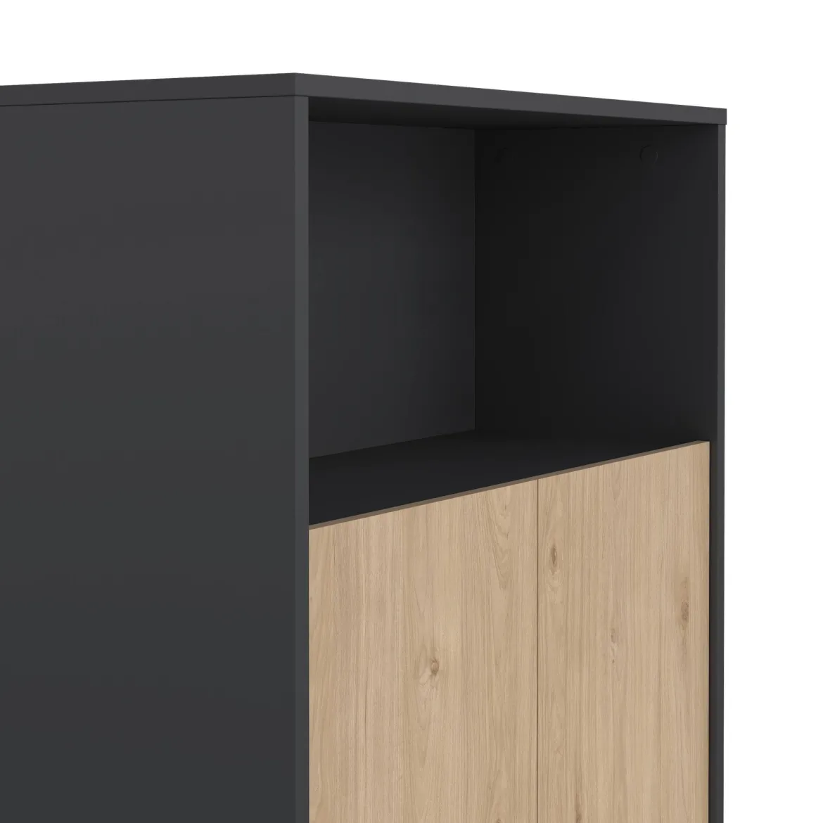 Credenza rovere e grigia 79x34x123h cm 2 ante - Canossa