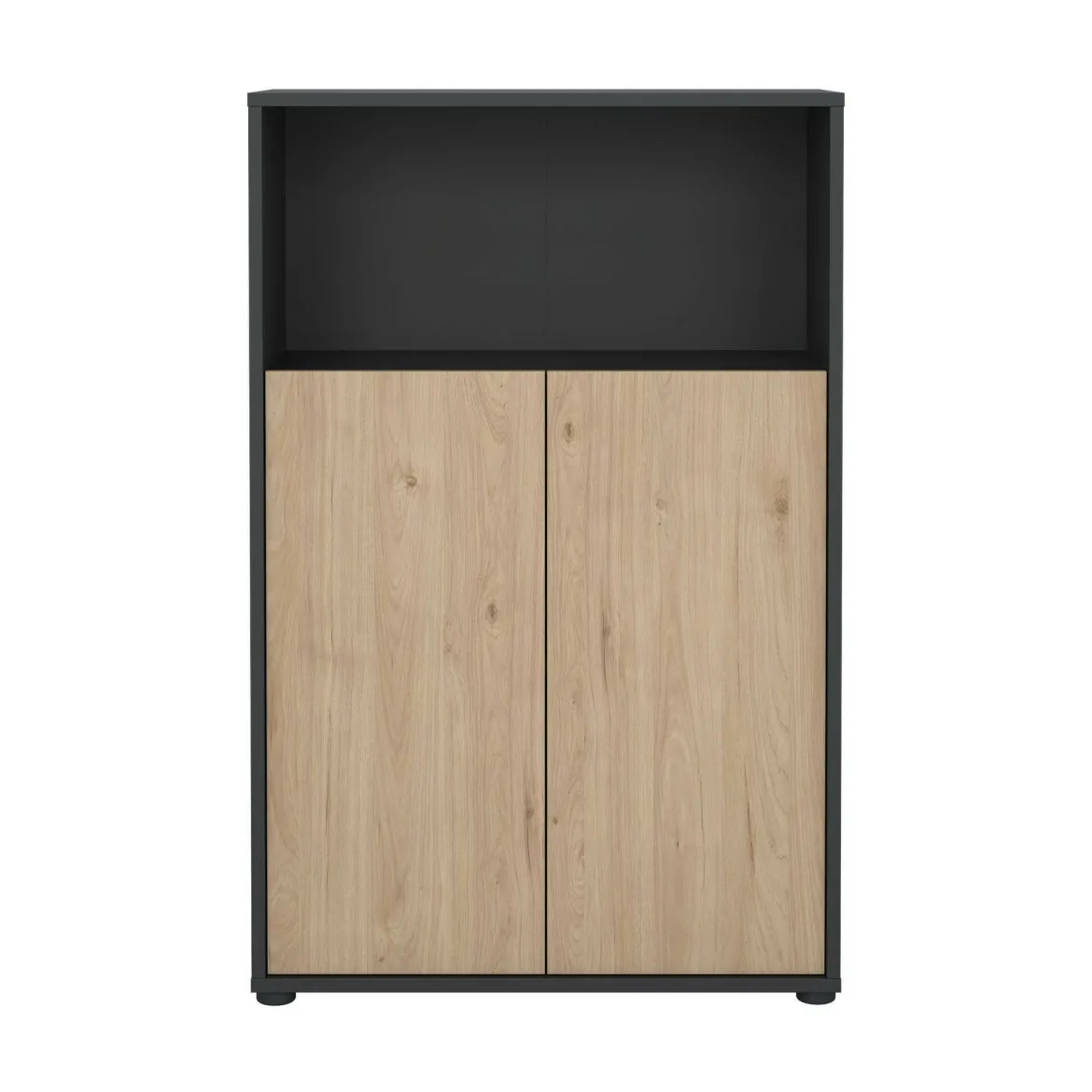 Credenza rovere e grigia 79x34x123h cm 2 ante - Canossa