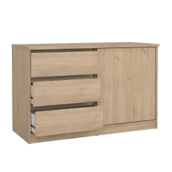 Credenza rovere 118x50x75h cm 1 anta e 3 cassetti - Bebinca