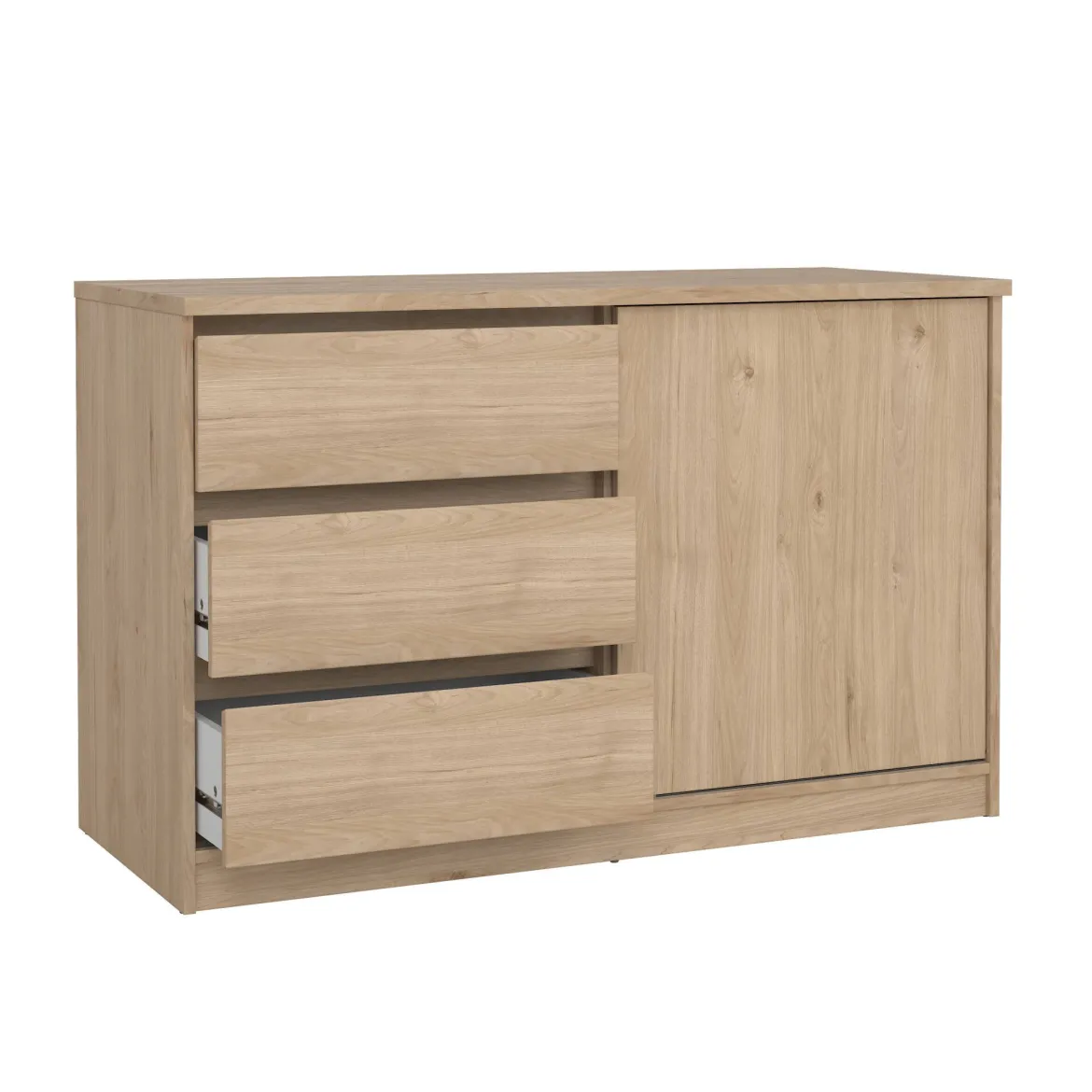 Credenza rovere 118x50x75h cm 1 anta e 3 cassetti - Bebinca
