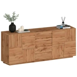 Credenza rovere 220x44x86h cm 4 ante e 3 cassetti - Astel