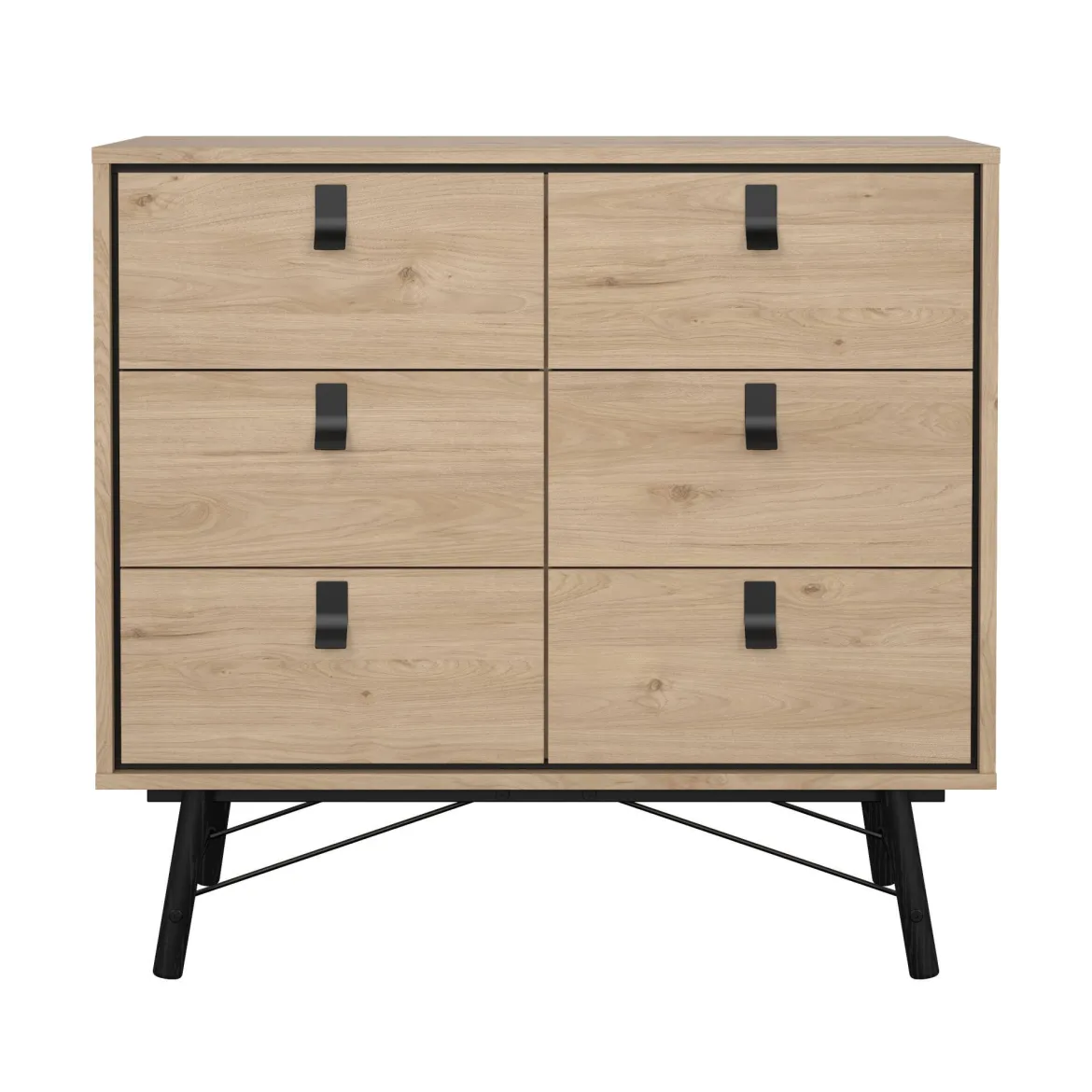 Credenza rovere 101x40x94h cm 6 cassetti - Maka